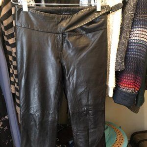 Theory Leather Pants, flare bottom - Size 4